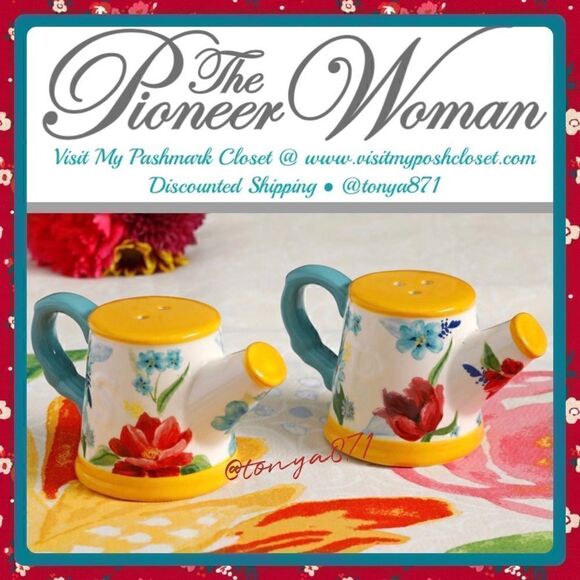 🦋 Rare 🦋 New Pioneer Woman Spring Bouquet Salt & Pepper - Picture 3 of 6